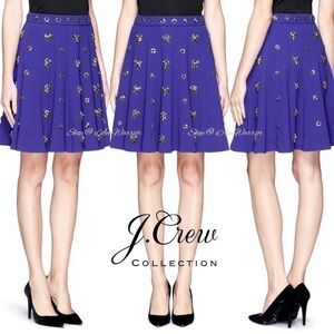 J.Crew Collection byzantine purple jewel clustered crepe skirt  *Shop@iamwarrior